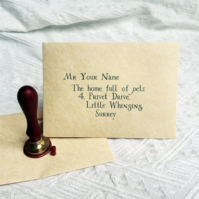 Personalized Wizard School Acceptance Letter Set: Wax Seal, Custom Name