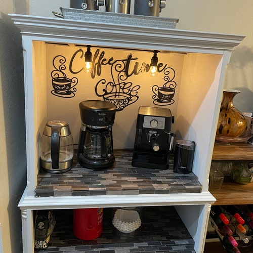 SOLD Custom Armoire Coffee Bar Coffee Station Beverage Etsy