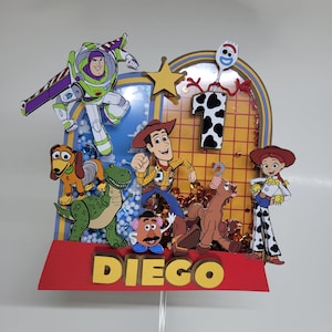 Personalized Toy Story Shaker Cake Topper: Handmade Birthday Party Decoration