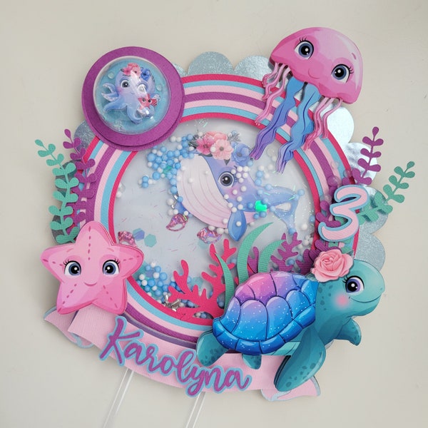 Sea Animals Cake Topper, Under the Sea Birthday Party, Under the Sea Cake Topper, Under the Sea Decorations, Sea Animals Birthday Theme