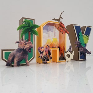 Jurassic World Birthday Party, Jurassic World 3D Letters, Dinosaur Birthday Decorations, Dinosaur party decorations