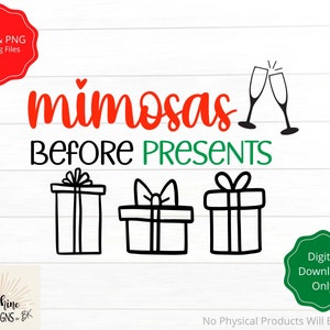Mimose prima di presenta SVG, file di taglio mimose, vacanza in formato SVG, divertente SVG, presenta in formato SVG, Natale in formato SVG, camicia di Natale, presenta in formato SVG