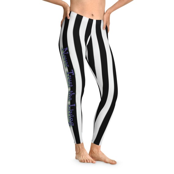 Never Trust the Living Beetlejuice Leggings Beetlegeuse Ladies
