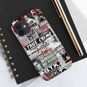 True Crime News Tough Phone Case, Mystery & Crime-Inspired Protection, Shockproof Cover, iPhone, Samsung, Gift for Crime Junkies