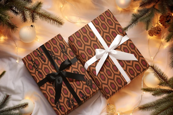 Vintage Horror Wrapping Paper: Retro Geometric & Bloody Script, Spooky Gift Wrap