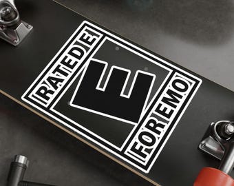 Rated E for Emo Vinyl Decal: Sticker Magnet Alternative Goth Elder Emo Decor