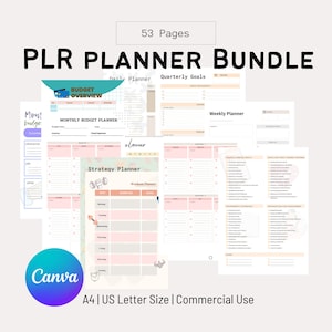 PLR Goal Planner Planner Bundle Reseller Planner Template Canva Commercial Use image 1