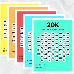 20k Savings Challenge Planner: Cash Envelopes (PDF Digital Download)