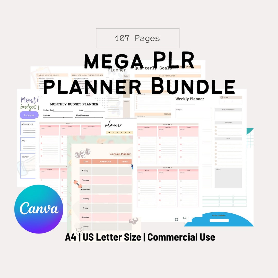PLR Planner Bundle: Ready to Sell Canva Templates (digital Download) - Etsy