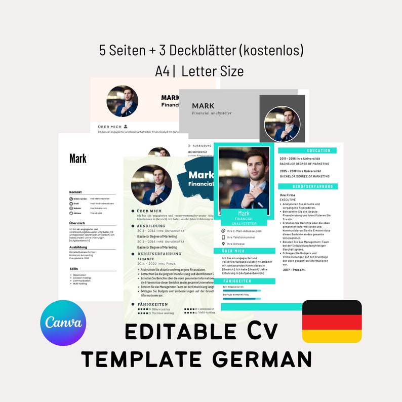 CV Template German Lebenslauf Vorlage Deutsch Etsy CV Template German Lebenslauf Vorlage Deutsch Etsy