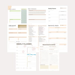 PLR Goal Planner Planner Bundle Reseller Planner Template Canva Commercial Use image 5