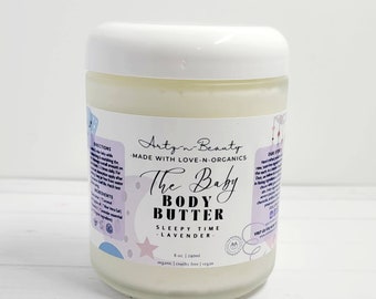 Baby Body Butter: Organic and Whipped | Soothing Lavender Lotion | Bedtime Baby Lotion | Calm and Moisture Baby Skin