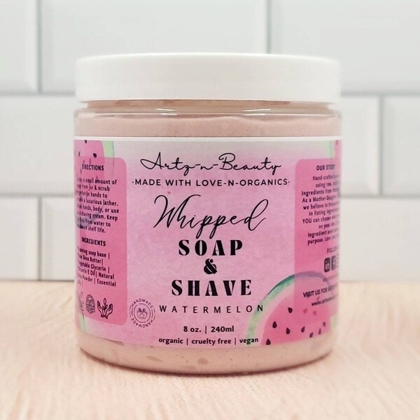 Whipped Soap and Shaving Cream | Watermelon Soap | | Shaving Butter | Silky Smooth Skin