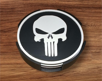 High-Quality, Unique, Punisher-Inspired Coasters: Two Color Variations