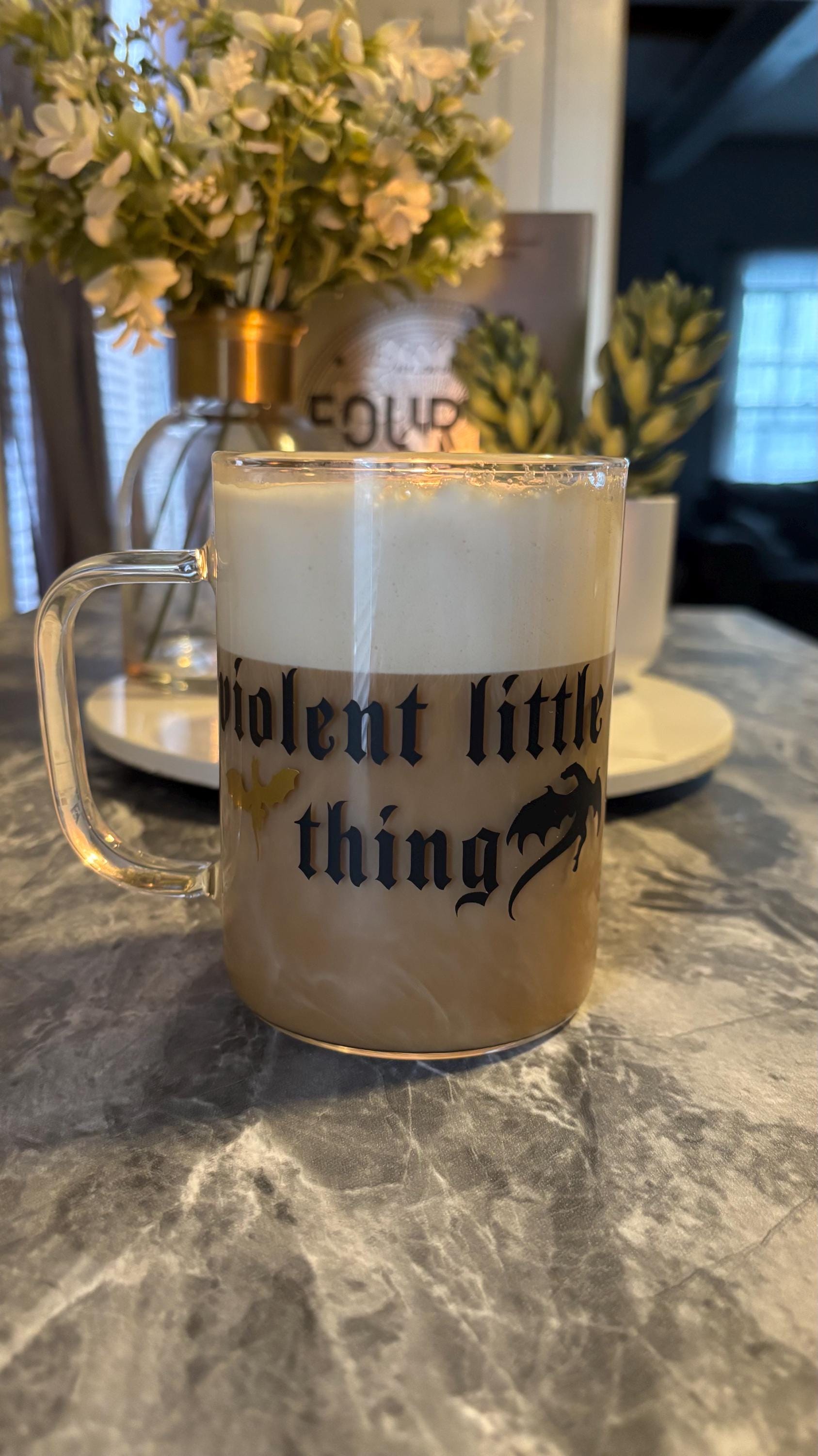 violent little thing dragon glass mug