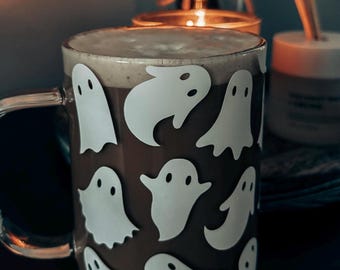 Spooky ghost glass mug