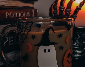 Halloween Ghost Pumpkin Libbey Glass Mug – Spooky Holiday Drinkware