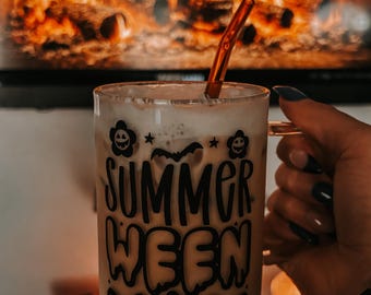 taza de cristal de verano