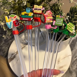 book lover straw topper