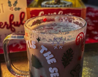 Tis the season glass mug