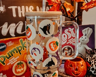Halloween cookies 40oz glass tumbler