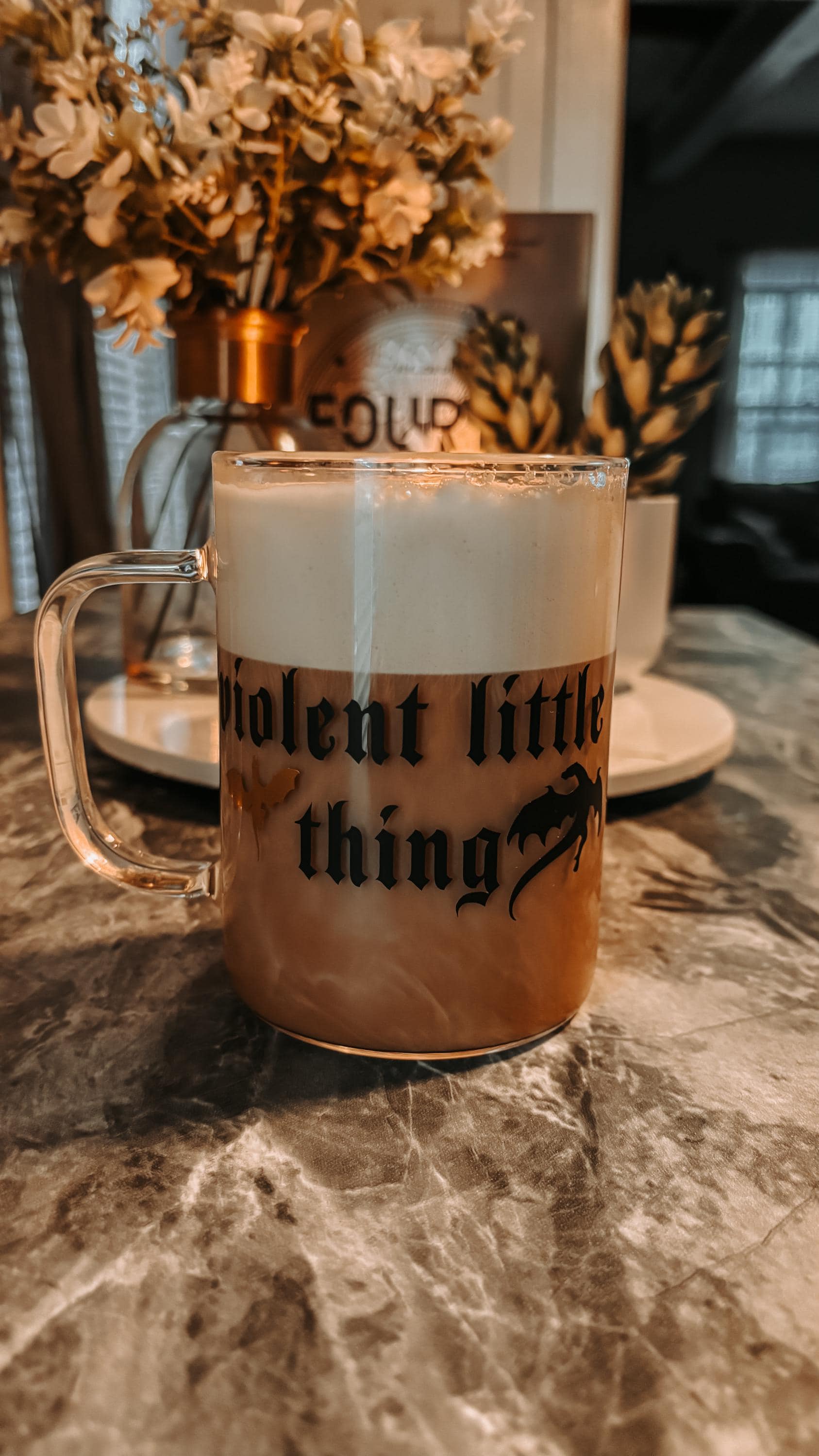 violent little thing dragon glass mug