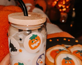 Halloween cookies glass cup