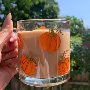 Pumpkins glass mug