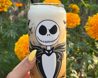 Jack skellington glass cup