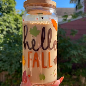 Hallo Herbst Glas Tasse