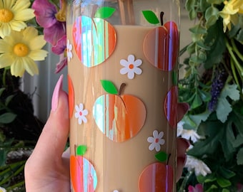 Peaches Libbey Glass Cup: Iced Coffee, Matcha Latte