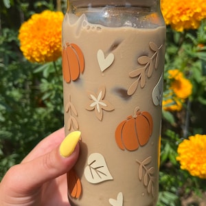 Autumn spice glass cup