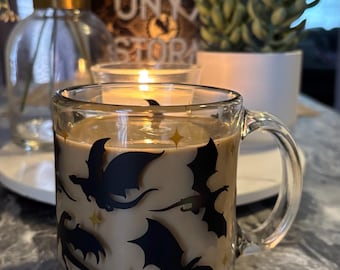 dragon fourth wing inspired glass mug