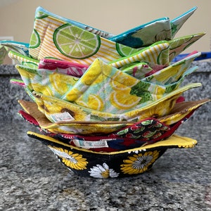 Microwave Bowl Cozy/Holder, Soup Bowl Cozy, Soup Bowl Holder, Reversible Bowl Cozy