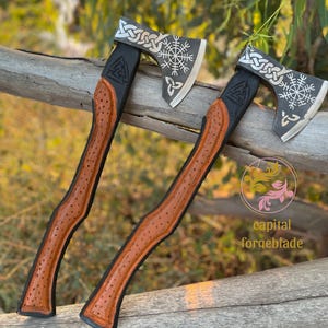 Custom Gift Viking Hatchet Axe, Hand Forged Carbon Steel Throwing Battle Axe, Personalized Gifts for Men, Groomsman Axe Gift, New Year Gifts