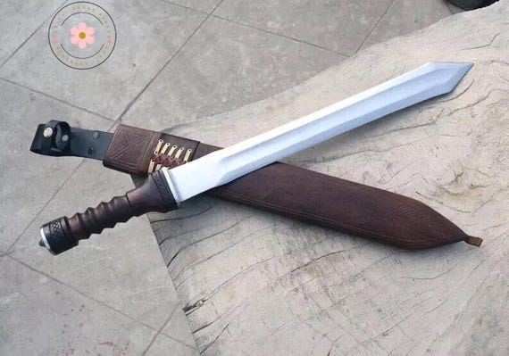 Custom Gift Handmade Carbon Steel Roman Gladius Sword with Rosewood Handle & Sheath, Best Sword Gift for Him, Men on Birthday or Anniversary
