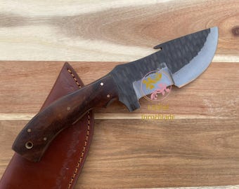 Custom Engraved Handmade Gift D2 Steel Hunting Tracker Knife with Rosewood Handle & Sheath, Best Birthday, Christmas Gift for Him, Husband