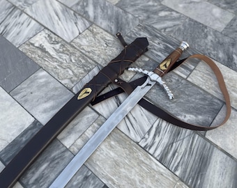 Épée marquée héron de la roue du temps faite main, Tam al'Thor et Rand al'Thor, lame en acier au carbone