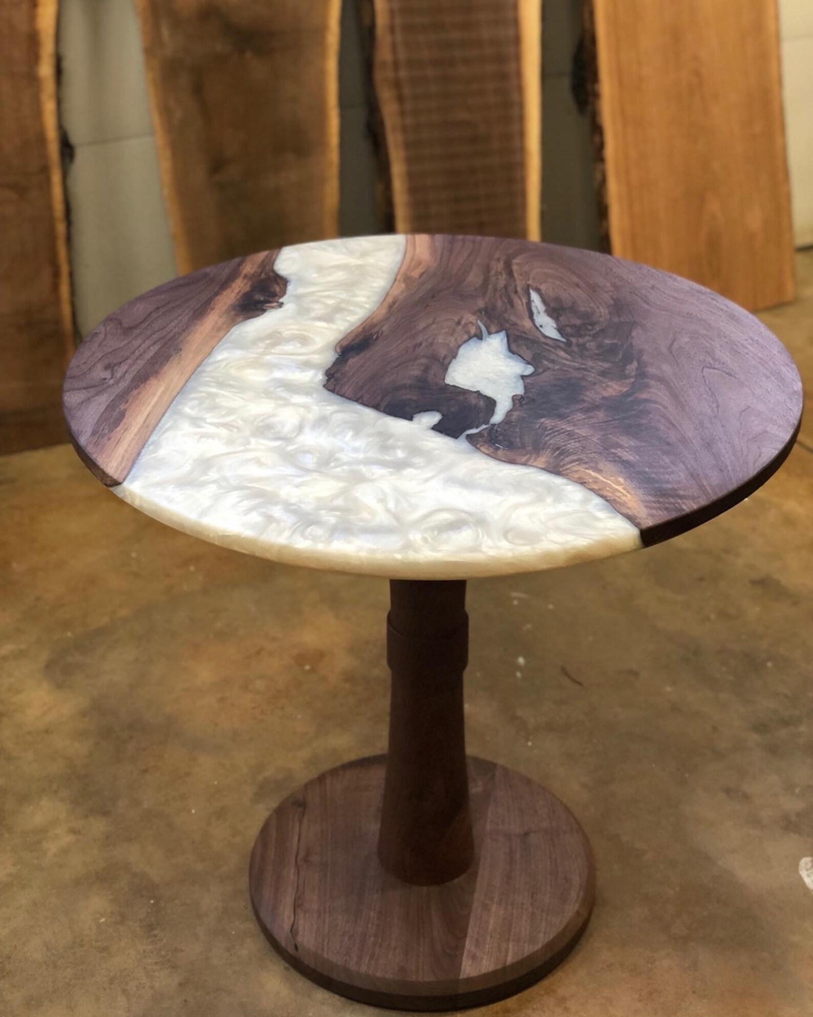 Black Walnut and Resin High Top Table Etsy