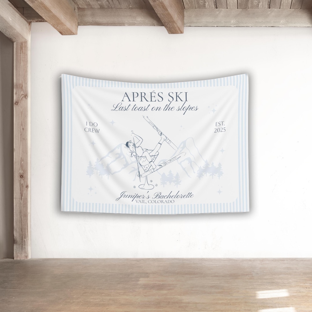 Ski Trip Party Banner, Indoor Wall Tapestries, Bachelorette Photo ...