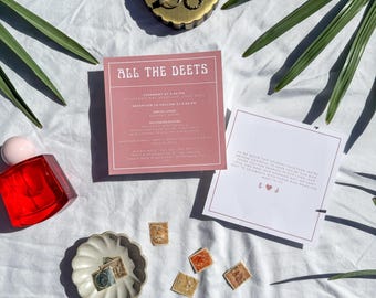 Pink Wedding Details Card | Modern Minimalist (Digital Download)
