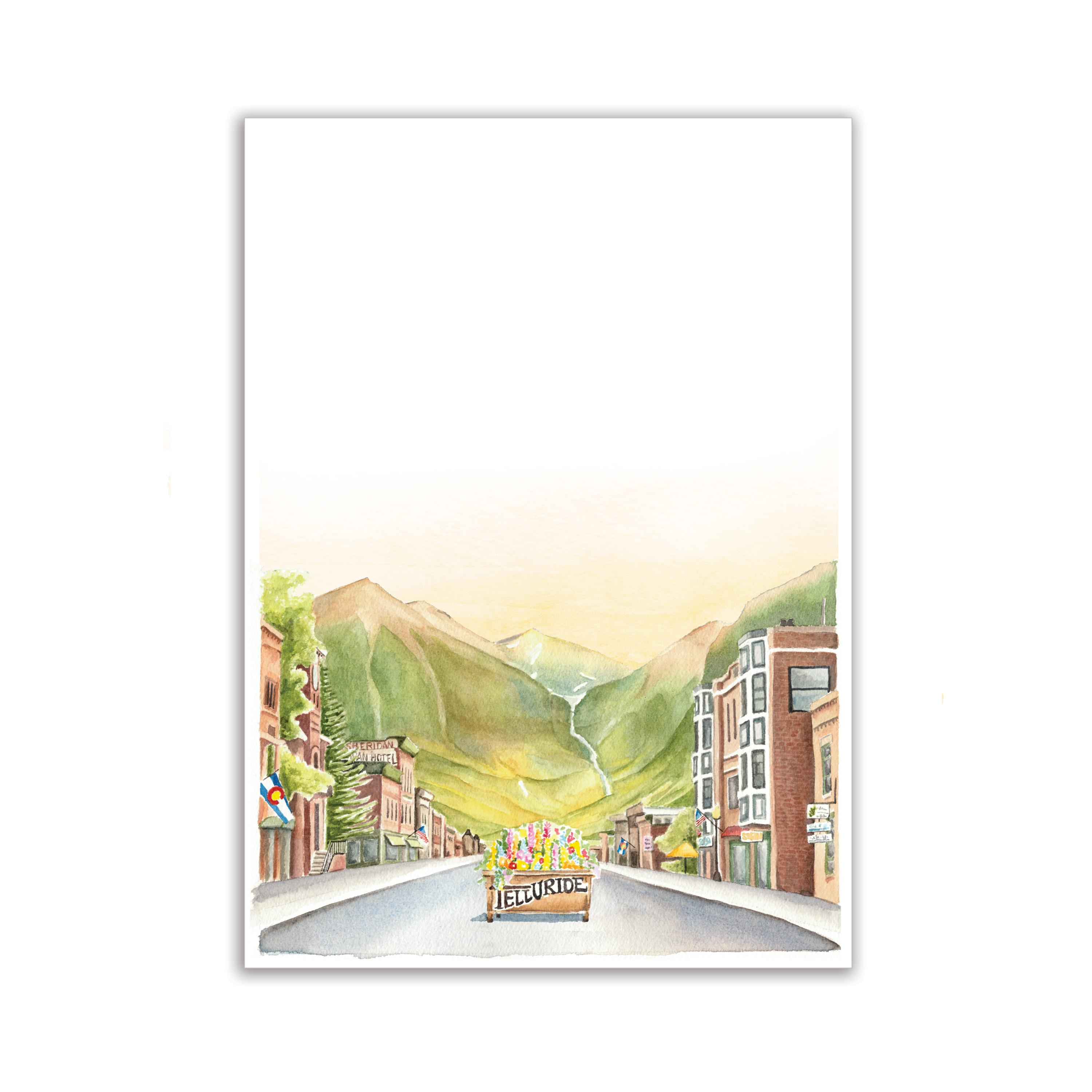 Telluride Watercolor Stationary Template