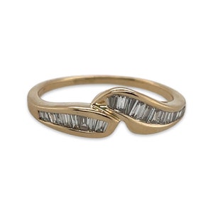Vintage 14k Yellow Gold .80ctw (SI/1) Baguette Diamond Stacker Band - Bridal, Wedding, Marriage Band, Anniversary, Stackable, Staple