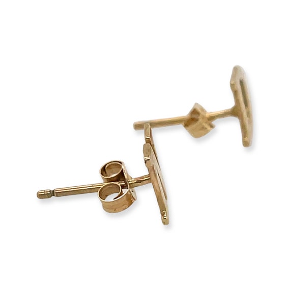 14k Yellow Gold Individual "N" Initial Stud Earri… - image 3