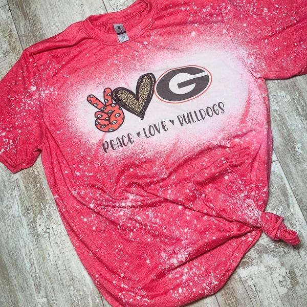 Peace love Bulldogs bleached tee