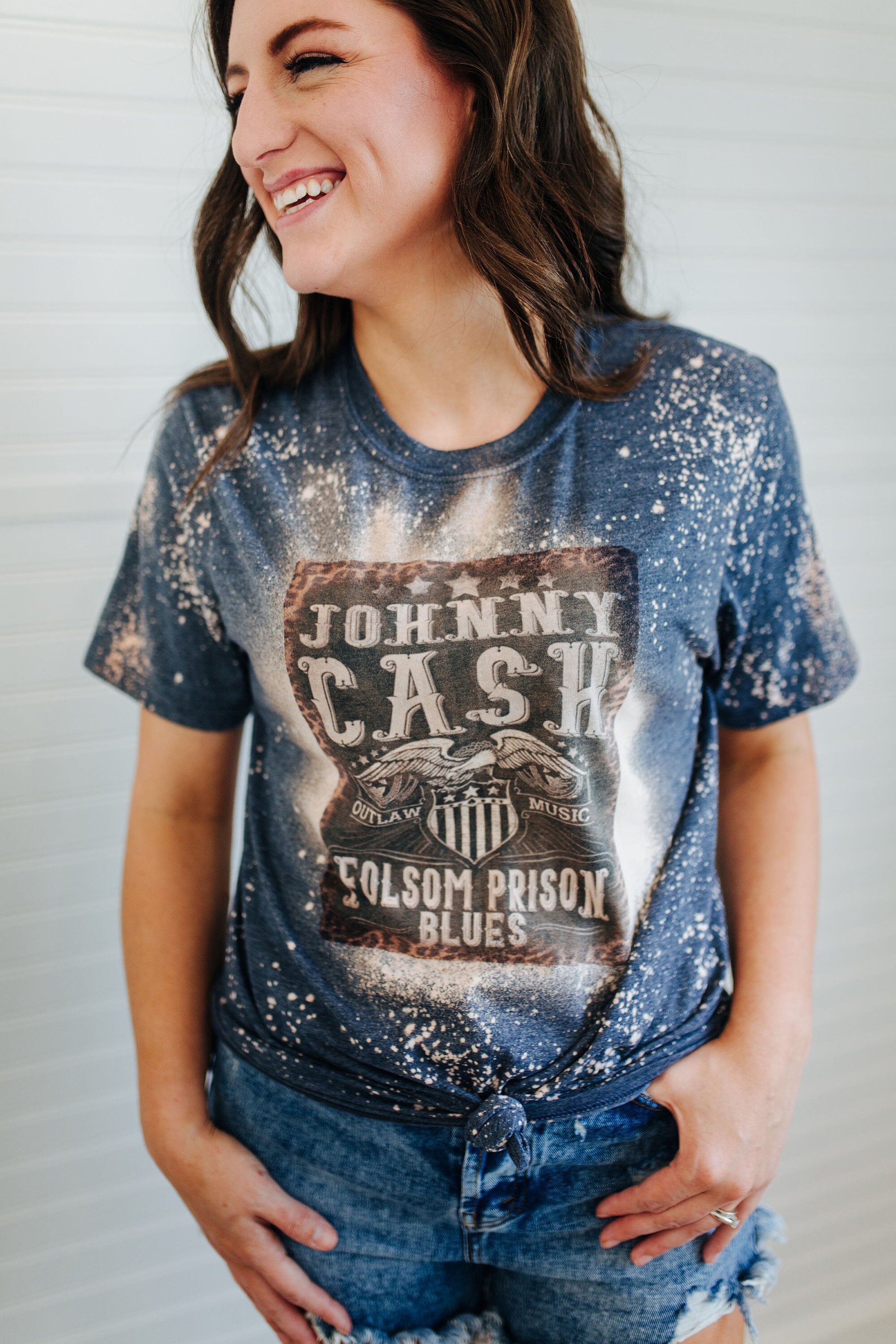Johnny Cash Bleached Tee - Etsy Australia
