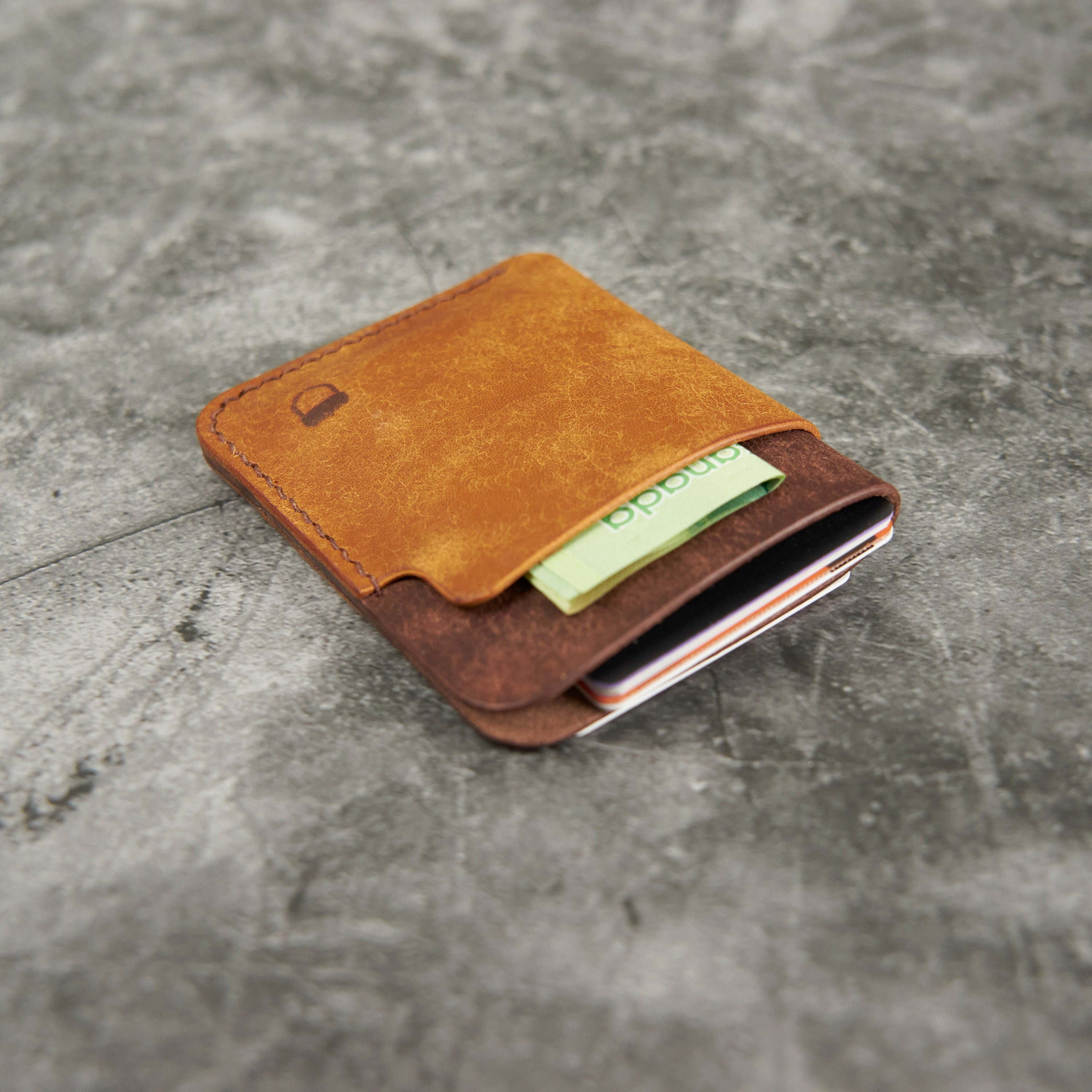 Oaktown Leather Handmade Minimalist Card Holder Wallet Sleeve Pueblo Leather Etsy