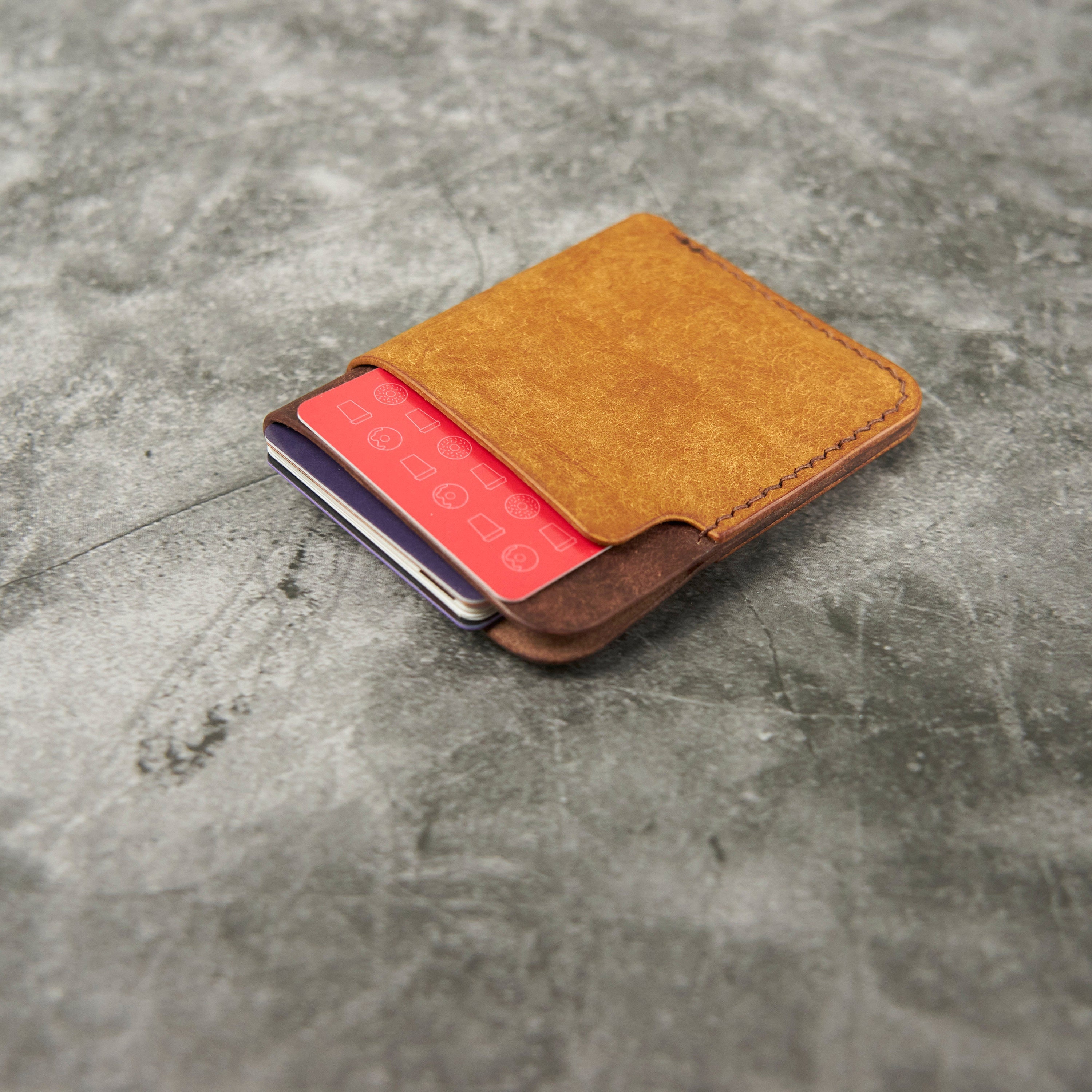 Oaktown Leather Handmade Minimalist Card Holder Wallet Sleeve Pueblo Leather Etsy