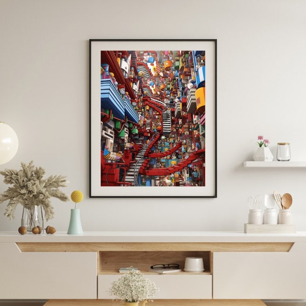 Hidden object poster "Dream Ladder" - colorful, fun and educational! #hidden picture #gift idea #living #beautiful