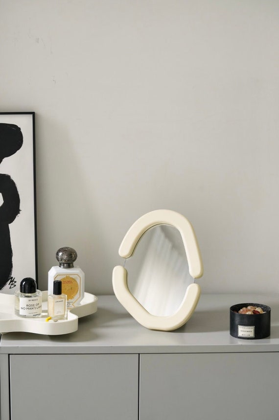Wood Vanity Oval Mirror / Aesthetic Mirror Desktop/wall - Etsy